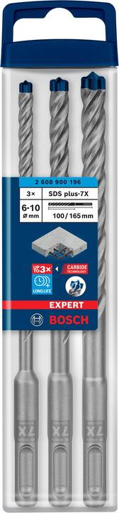 Produktbild Bosch Professional Zubehör EXPERT SDS plus-7X Hammerbohrer-Set, 6/8/10 mm, 3-tlg. (Ø 8.0 mm, 6.0 mm, 10.0 mm)