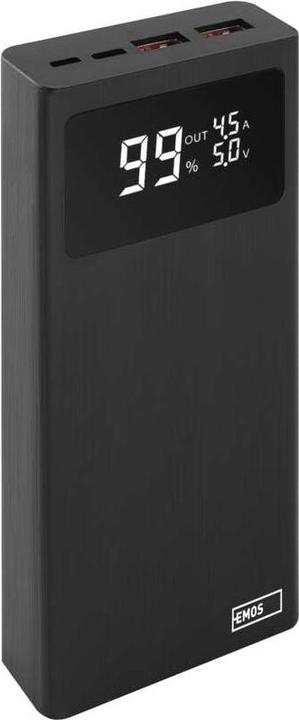 Emos BetaQ 20 powerbank, 20,000 mAh, 22.5 W, black (20000 mAh, 22.50 W, 74 Wh)