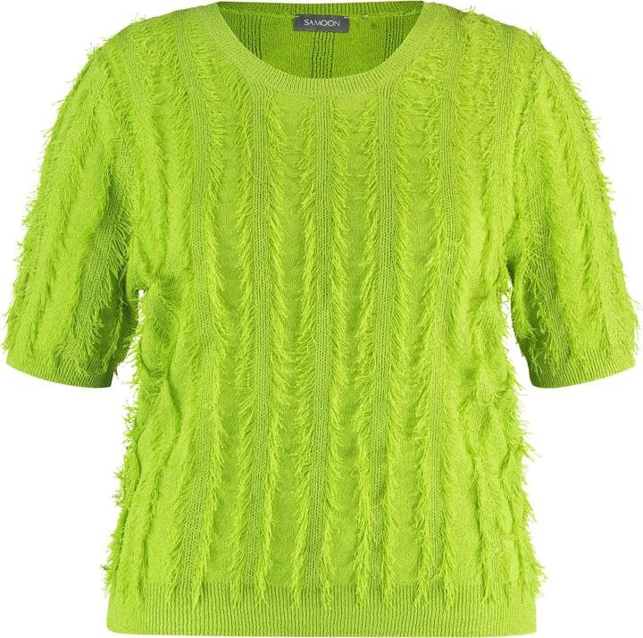 Produktbild Samoon Kurzarmpullover mit Fransen-Details Strick, Shirt, Top, Body - 62826 (50)