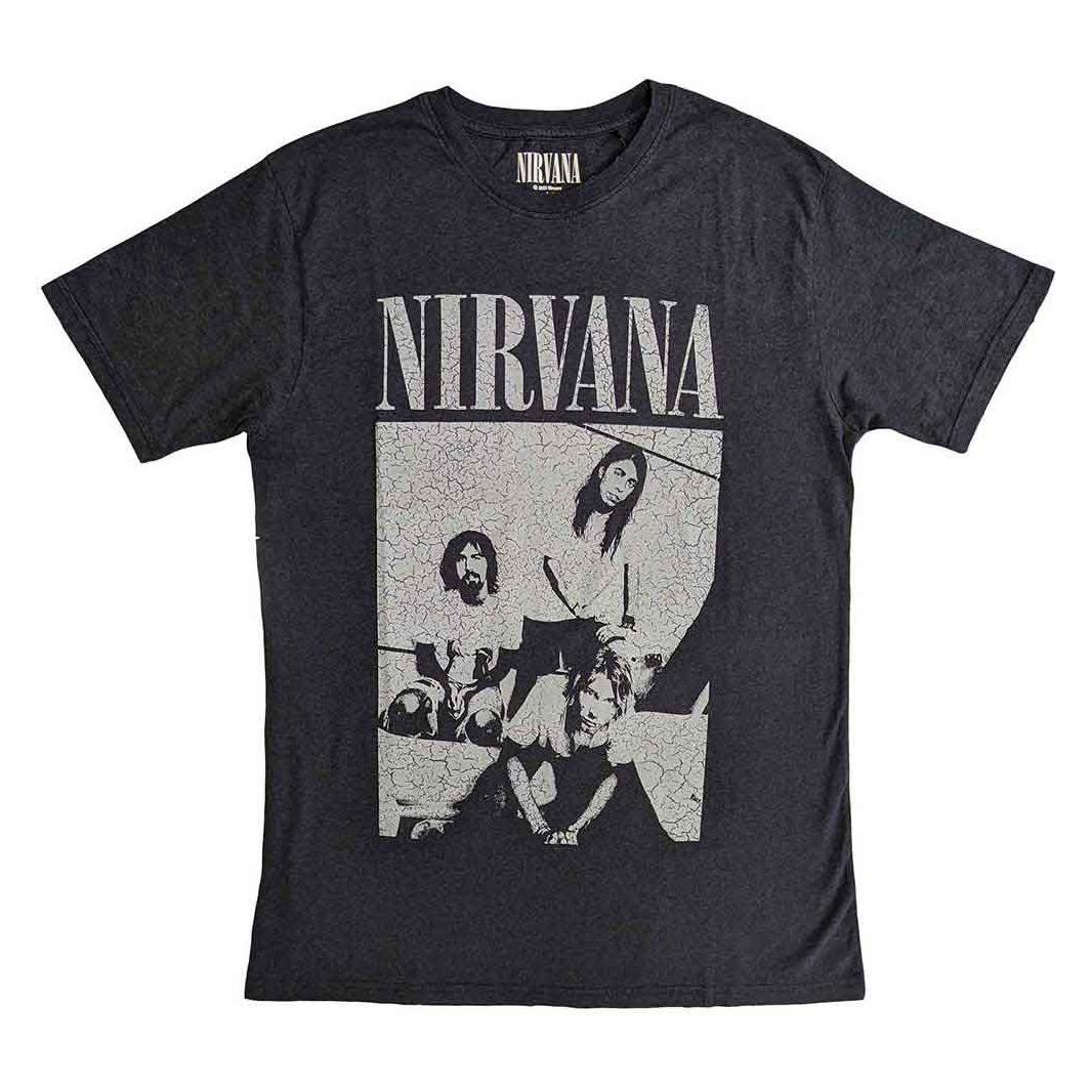 Nirvana, Mannen, T-shirts, Sitting, Zwart, (S)