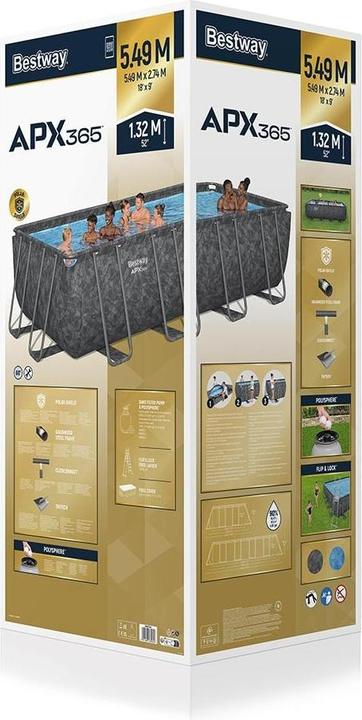 Image du produit Bestway APX 365 Rectangular Pool Set 549x274x132 (549 x 274 x 132 cm)