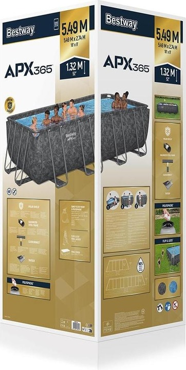 Actual product image Bestway APX 365 Rectangular Pool Set 549x274x132 (549 x 274 x 132 cm)