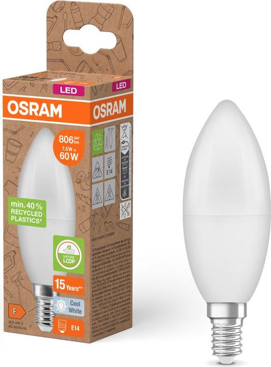 Produktbild Osram LED Pcr Lamps With Classic B (E14, 7.50 W, 806 lm, 1 x, F)