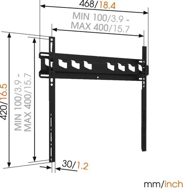 Image du produit Vogels MA3000-A1 FLAT Wall Mount 32-55" (montage mural plat) (Mur, 55", 60 kg)