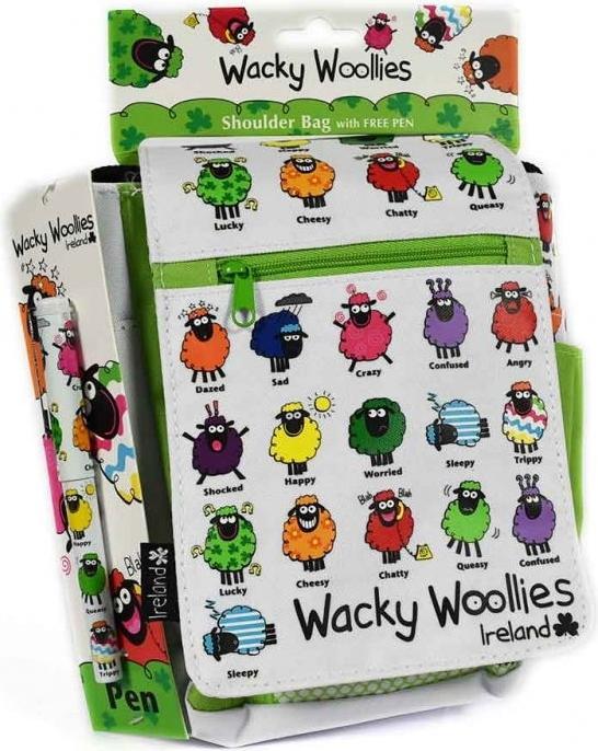 Actual product image Shamrockgift Wacky Woollies shoulder bag with ball pen