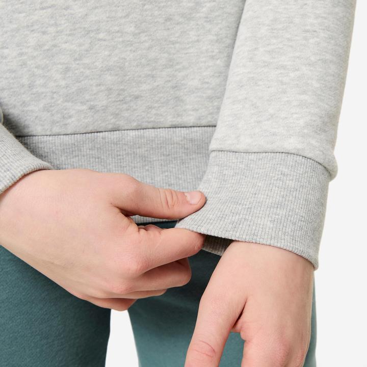Produktbild Domyos Sweatshirt Kinder Rundhalsausschnitt warm - hellgrau (140)