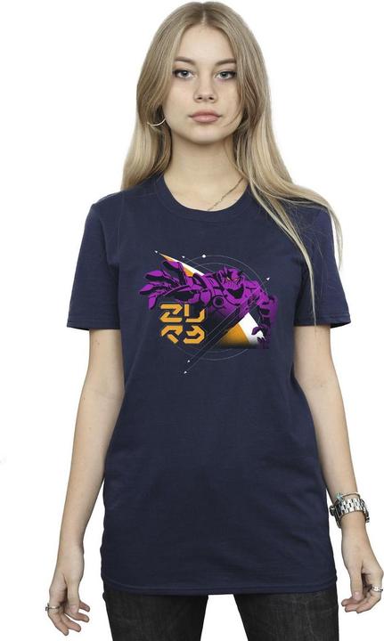 Actual product image Disney Womens/Ladies Lightyear Zurg Space Circle Cotton Boyfriend T-Shirt (S)