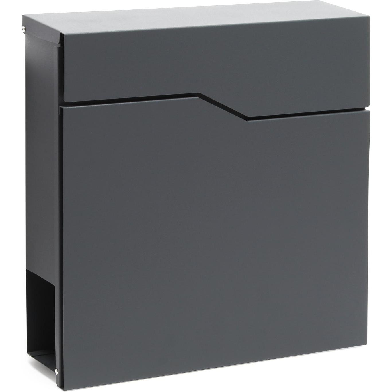 Wiltec, Briefkasten, Briefkasten V19 Anthrazit 370x105x370mm Schloss Zeitung pulverbeschichtet