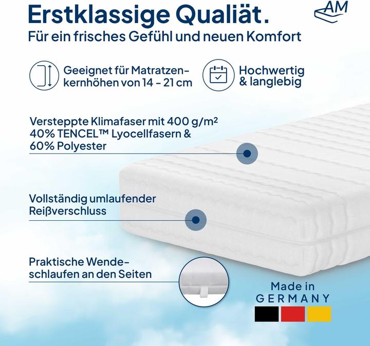 Produktbild AM Qualitätsmatratzen Matratzenbezug Tencel (200 x 90 cm)