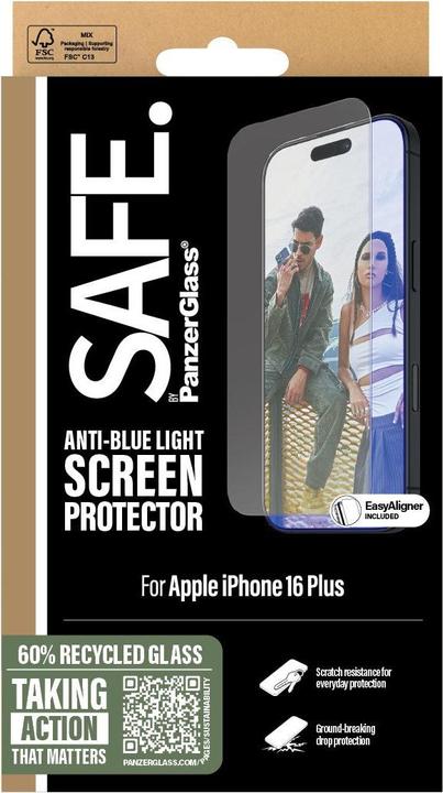 Actual product image Safe Eyecare Screen Protection (1 Piece, Apple iPhone 15 Plus, Apple iPhone 16 Plus)