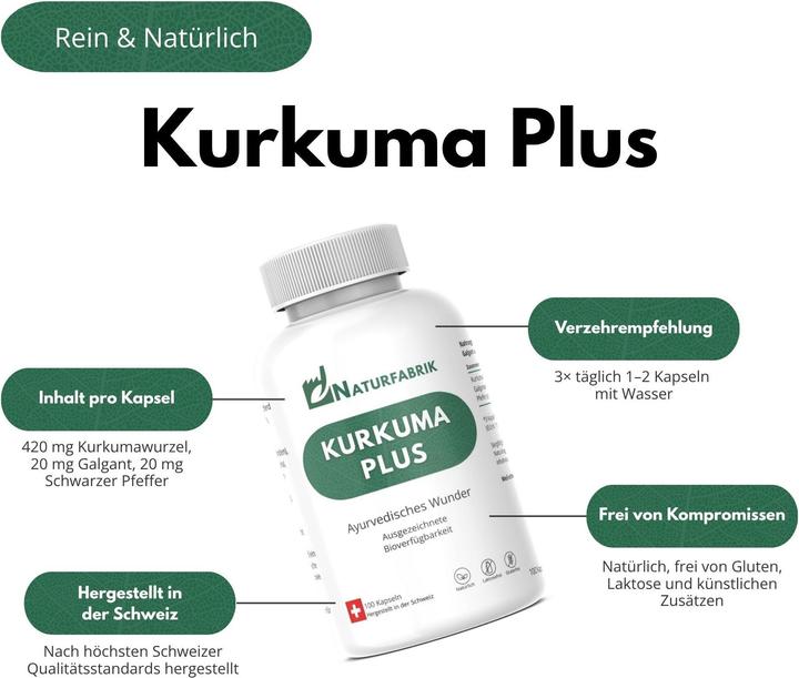 Produktbild Naturfabrik Kurkuma Plus Kapseln 100 Stück (100 Stück, Kapseln)