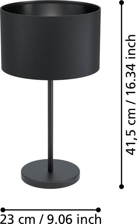 Actual product image EGLO Table lamp MASERLO1 1x E27, Black (E27)