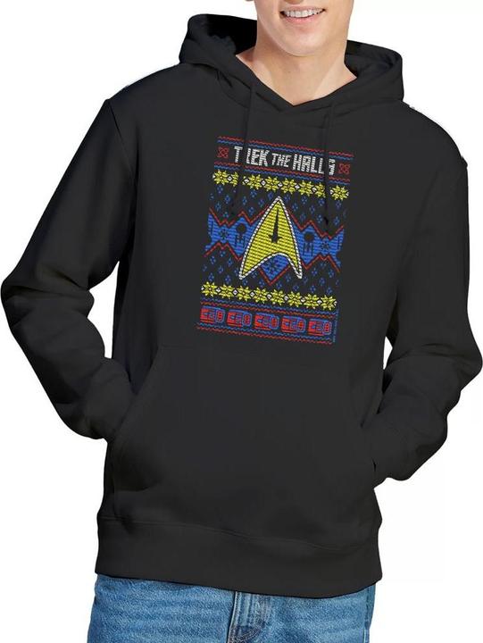 Produktbild Trek the Halls Ugly Kapuzenpullover weihnachtliches Design (M)