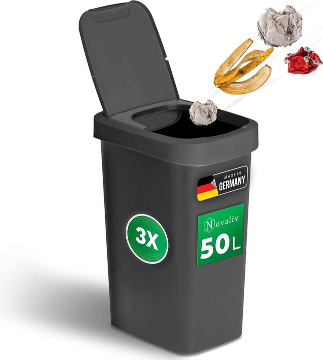 Immagine prodotto Novaliv Set di 3 cestini per rifiuti (50 l)