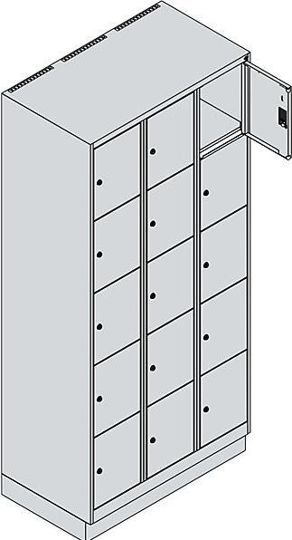 Image du produit C+P Armoire à casiers 3 compartiments 5F h.grise (90 cm, 195 cm)