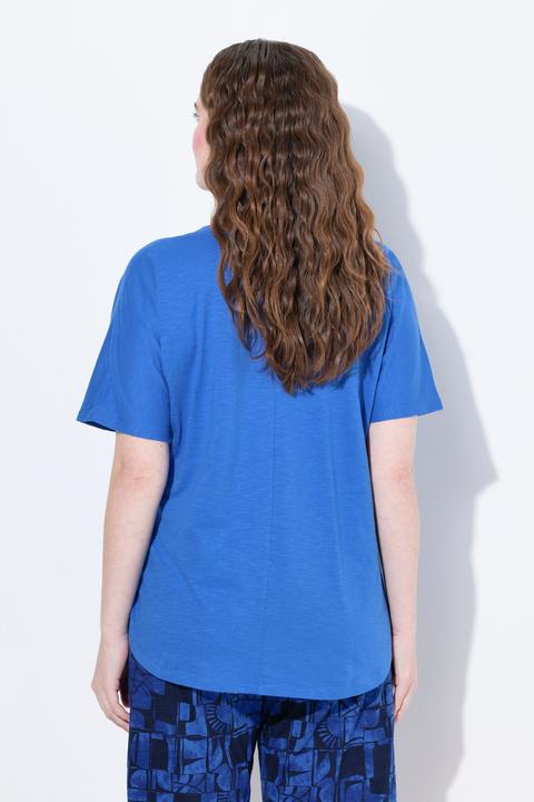 Actual product image Ulla Popken Damen grosse Grössen T-Shirt, Biesen, Rundhals, Halbarm kornblumenblau 50+ 838884744-50+ (50, 52)
