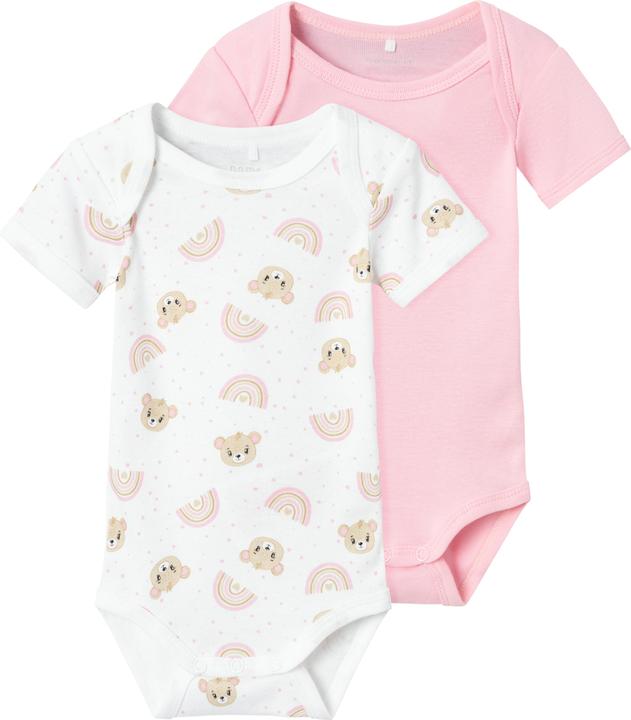 Name it Kurzarm-Body Pink Teddy 2er Set Gr. 74 (74)