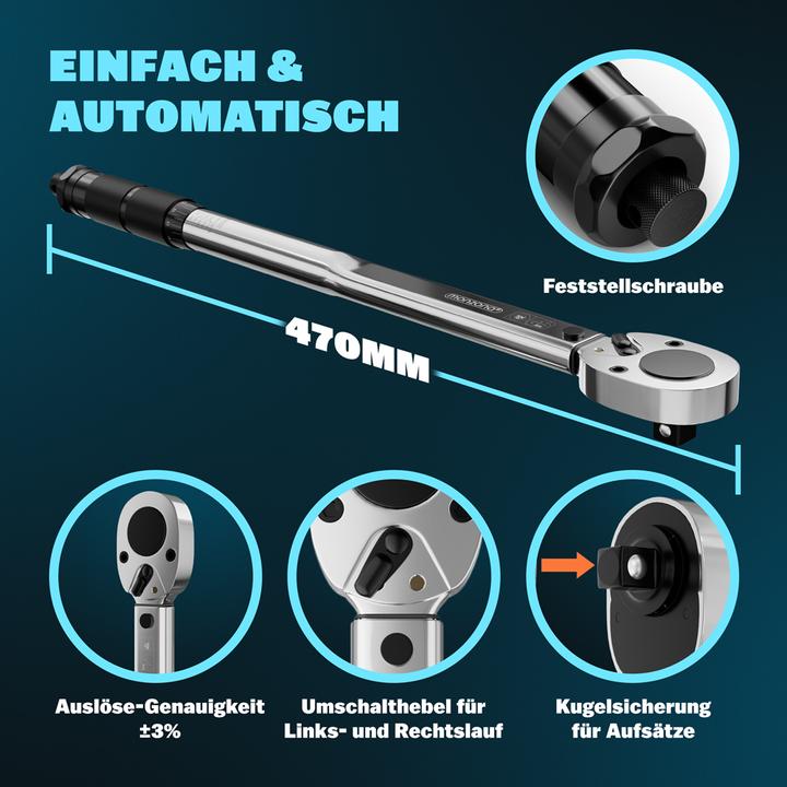 Produktbild Deuba Drehmomentschlüssel (1/2", 40 Nm, 210 Nm)