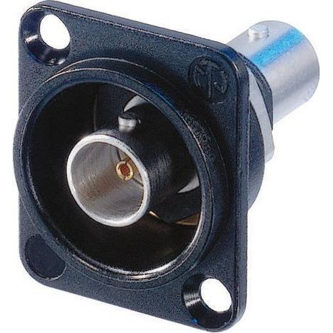 Neutrik - Bnc-Einbaubuchse - Schwarzes D-Gehäuse - Durchführung - Isoliert, Elektronikkabel + Stecker, Schwarz
