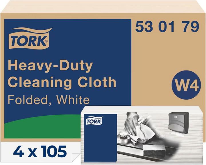 Immagine prodotto Tork Extra Strong Cleaning Cloths White W4, multiuso, 4 x 105 panni 530179 Quantità: 420pcs. (420 pz.)