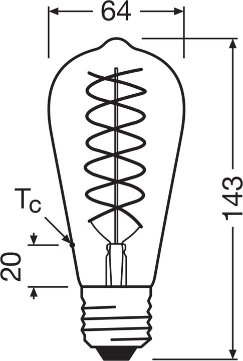 Actual product image Osram Vintage 1906 LED CLASSIC EDISON DIM (E27, 8.80 W, 806 lm, 4 x, F)