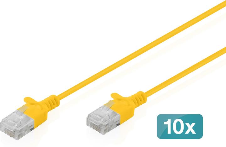 Image du produit Digitus CAT 6 U-UTP Slim Patchkabel, 0,3 m, jaune, 10 pièces (U/UTP, CAT6, 0.30 m)
