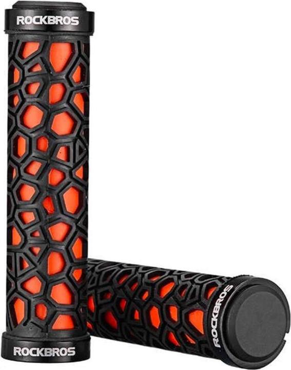 Rockbros 2017-14AOR bicycle grips - black and orange