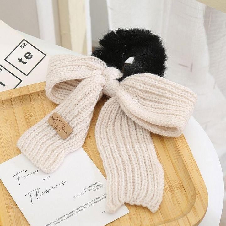 Immagine prodotto Avizar Haargummi Kunstfell mit Strickschleife Kimiko (Elastico per capelli)