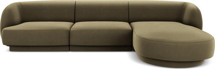 Image du produit Micadoni Canapé D'Angle Droit Velours, "Miley", 4 Places, 255x156x70Fabriqué en Europe (Canapé d'angle)