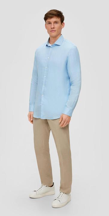 Produktbild S.Oliver Hemd Glänzendes Tailored Fit Hemd aus Leinen (40)