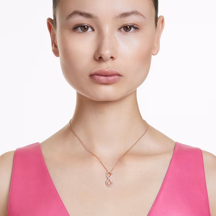 Produktbild Swarovski Hyperbola Halskette Unendlichkeit Weiss Roségold (Swarovski Metall)