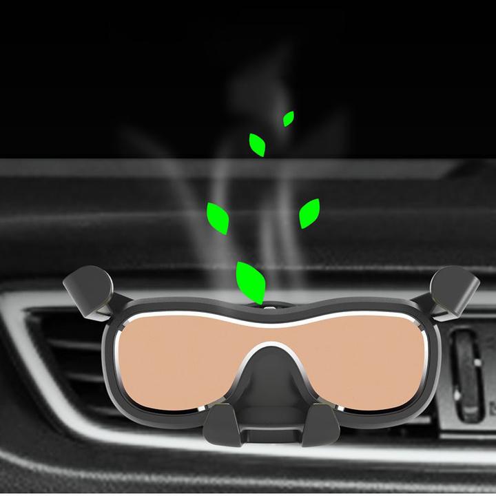 Image du produit Hurtel Support de voiture pour smartphone par gravité pour bouche d'air avec rafraîchisseur d'air noir