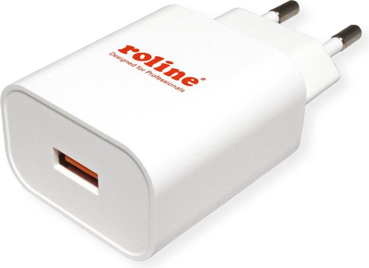 Produktbild Roline USB Charger mit Euro-Stecker, 1 Port, QC3.0, 18W (18 W, 1 Port)