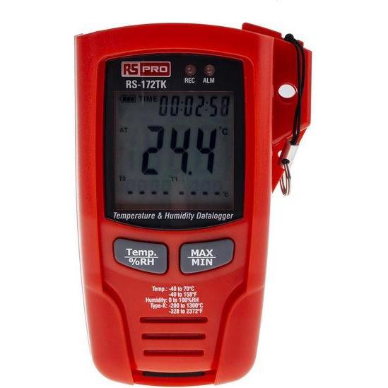 RS PRO RS172TK Datalogger-Ext Temp with display, Misurazione