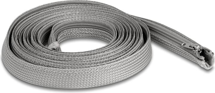 Delock Geflechtschlauch mit Reissverschluss hitzebeständig 3 m x 20 mm grau (Kabelschlauch, 300 cm)