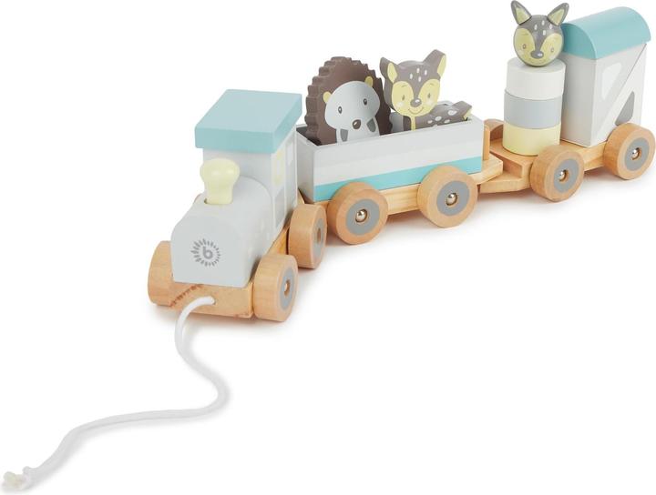 Produktbild Bieco Nachziehspielzeug Eisenbahn mit Steckformen