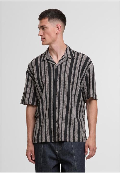Immagine prodotto Urban Classics Two Color Striped Structured Resortshirt black/white S (S)