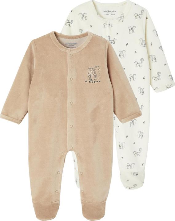 Image du produit Vertbaudet Bio-Kollektion: 2er-Pack Baby Strampler aus Samt (56)