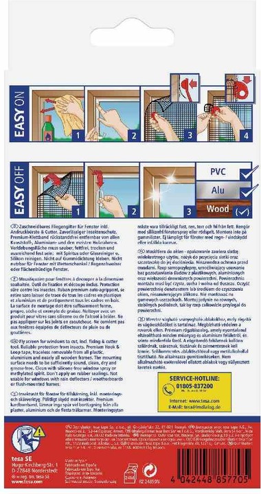 Immagine prodotto tesa Zanzariera COMFORT per finestre, con nastro velcro, autoadesiva, senza forare (170 x 180 cm)