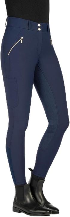 HKM Dames Lia hoge taille Alos rijbroek met volledige zitting, wit, 26 (26)