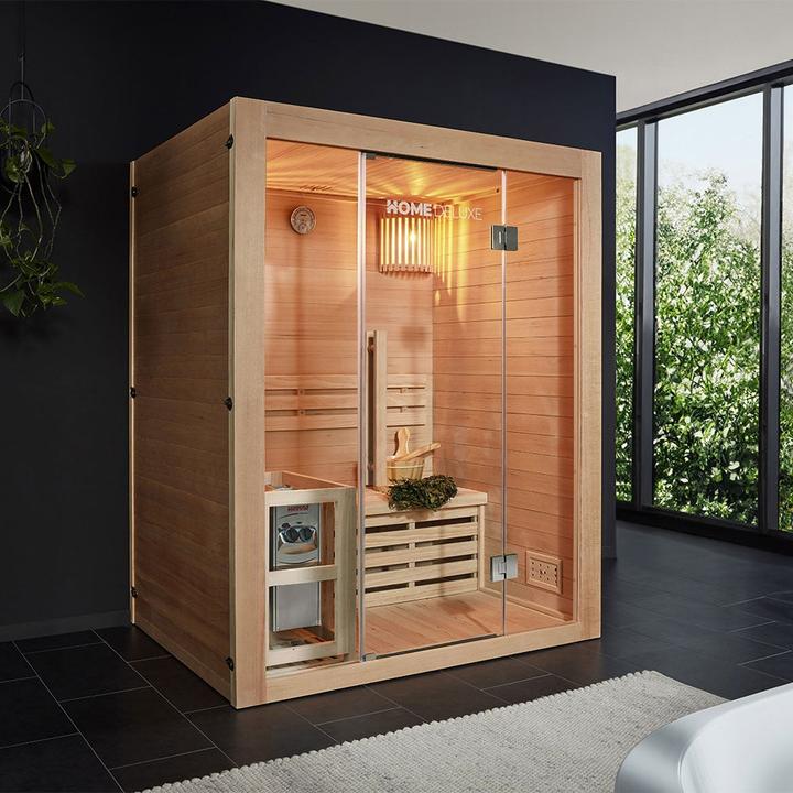 Immagine prodotto Home Deluxe Sauna interna CASHEIM L - 150 x 120 cm per 3 persone - Sauna tradizionale con riscaldamento da 4,5 (4,5 kW controllo interno)