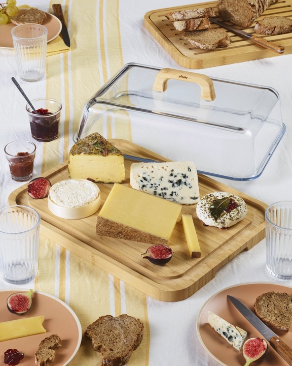 Image du produit Pebbly Boîte à fromage avec couvercle en verre