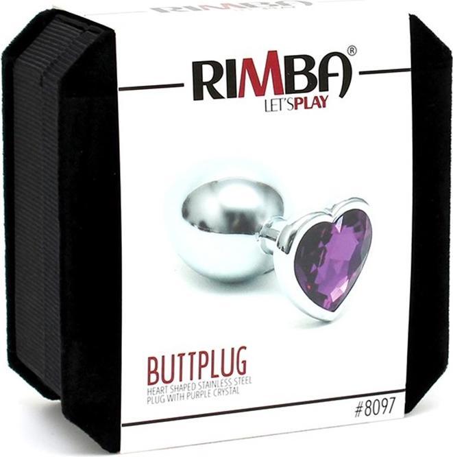 Image du produit Rimba Buttplug acier inoxydable petit coeur violet