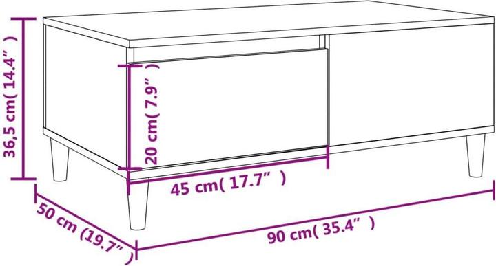 Image du produit vidaXL Couchtisch (90 x 50 x 36.50 cm)