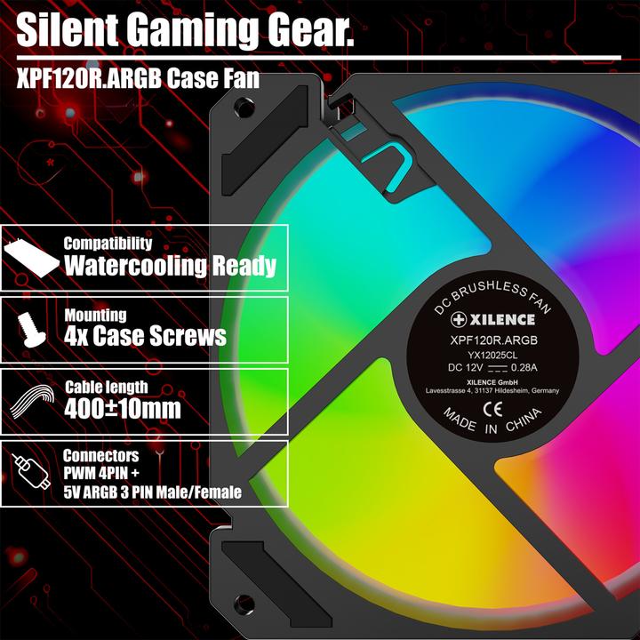 Image du produit Xilence Lüfter 120*120 Performance A+ REVERSE ARGB schwarz (120 mm, 1 x)