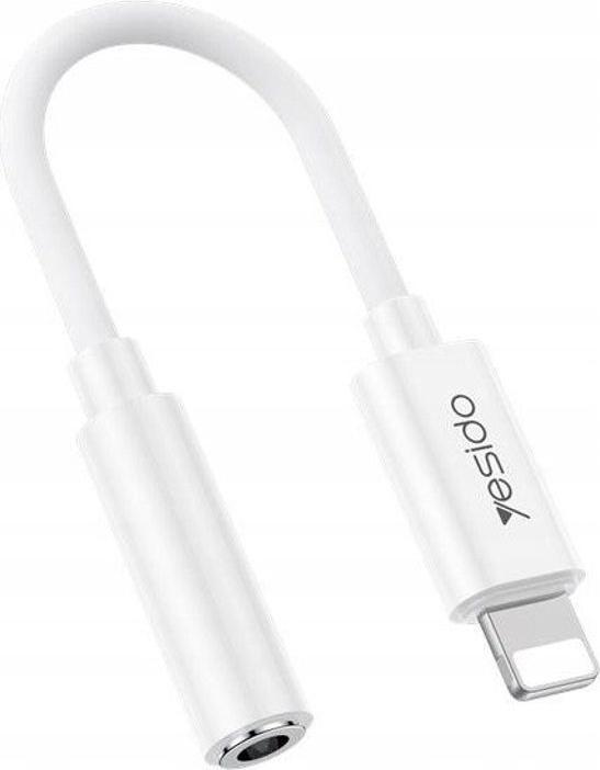 Yesido Lightning to 3.5mm Aux Female Audio Adapter, 30cm - White (Bliksem, 3,5 mm aansluiting)