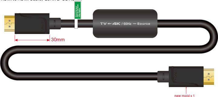Produktbild Connectech HDMI™ Cable 4K60Hz+E. 15m. Black (15 m, HDMI, 2.0)
