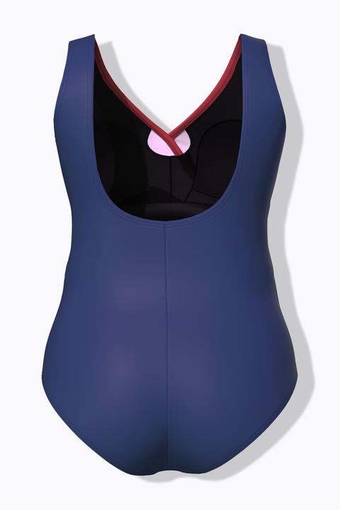 Actual product image Ulla Popken Gradient Wrap Look One Piece Swimsuit (48)