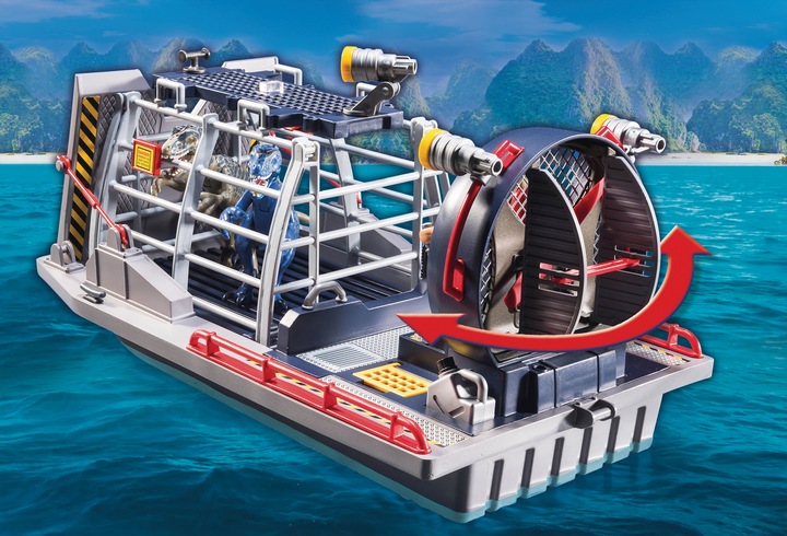 Produktbild Playmobil Propellerboot mit Dinokäfig (9433)