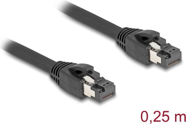 Immagine prodotto Delock Cavo di rete RJ45 Cat.8.1 S/FTP 25 cm fino a 40 Gbps nero (S/FTP, CAT8.1, 0.25 m)